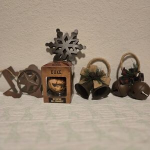 Texas Rustic Christmas Ornaments. Set Of 5 Ornaments.